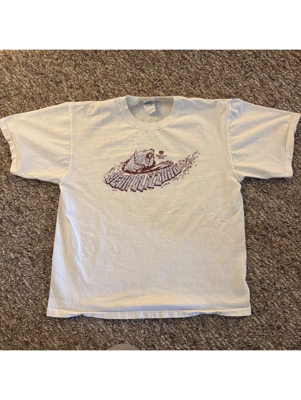 Vintage 2007 Missouri State Bear Blizzard Short Sleeve Graphic T-Shirt Size L